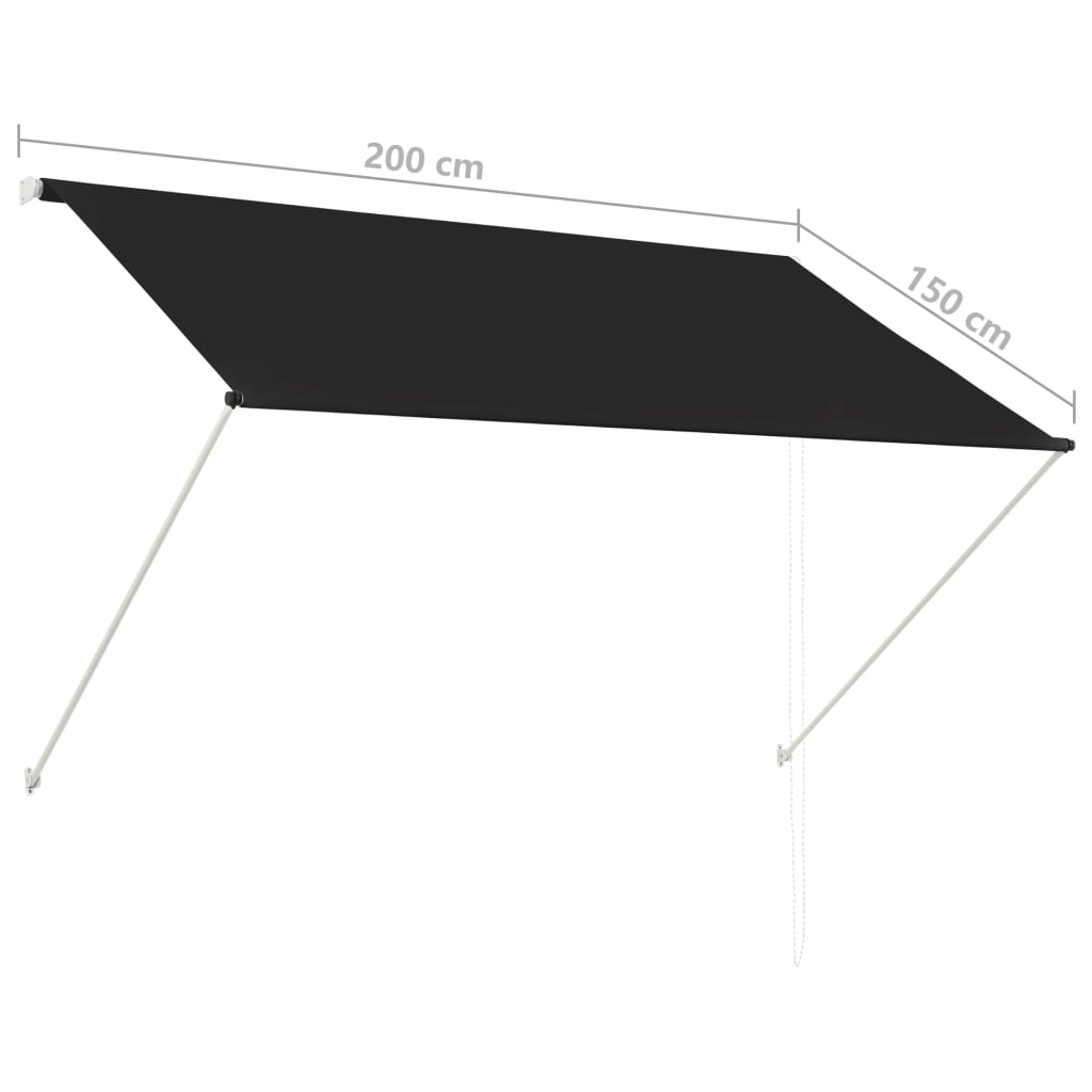 Toldo retrátil 200x150 cm antracite