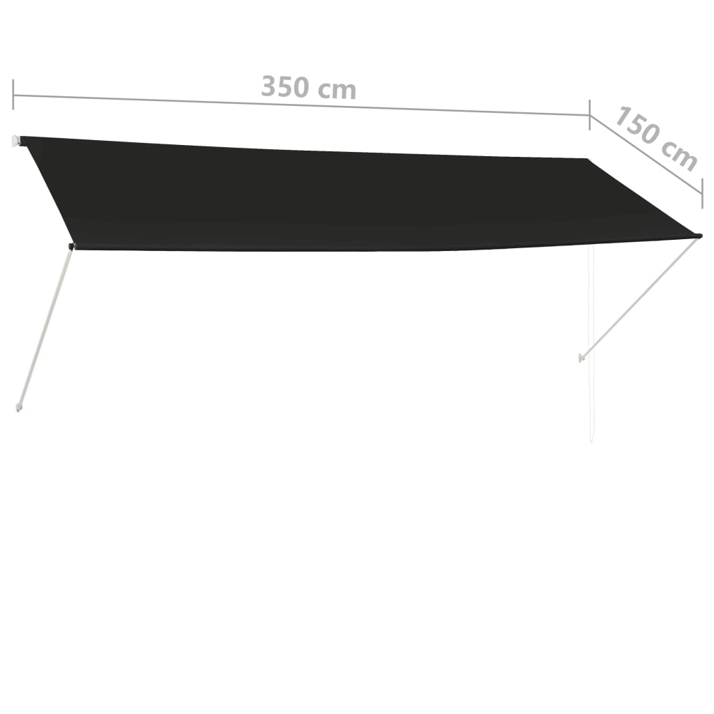 Toldo retrátil 350x150 cm antracite