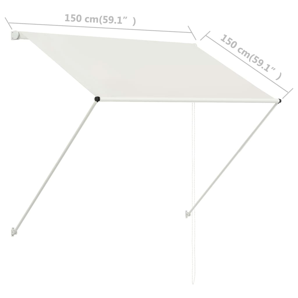 Toldo retrátil 150x150 cm creme