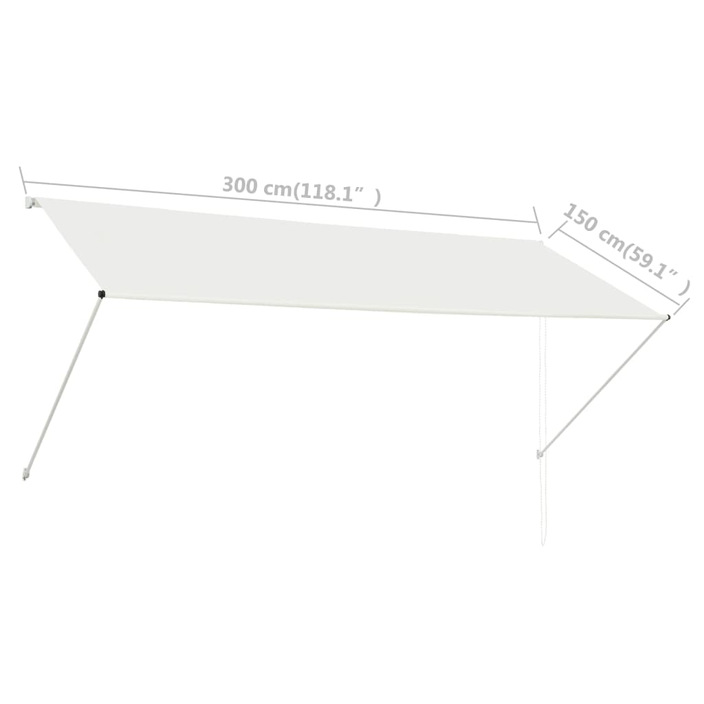 Toldo retrátil 300x150 cm creme