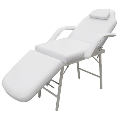 Cadeira de massagem ajustável em couro artificial branco