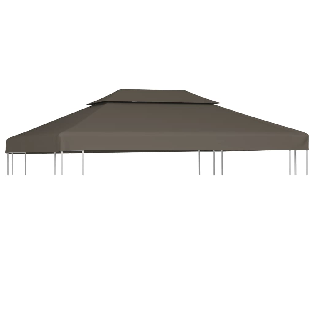 Cobertura gazebo c/ 2 camadas 310 g/m² 4x3 m cinza-acastanhado