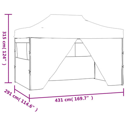 Tenda Dobrável Pop-Up Paddock Profissional Impermeável com Porta Frontal - 3x4 m - Antracite