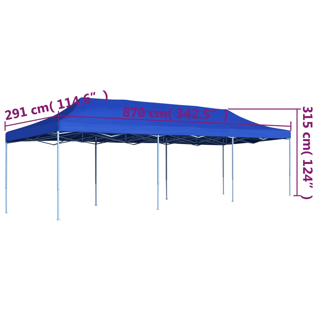 Tenda para festas pop-up dobrável 3x9 m azul