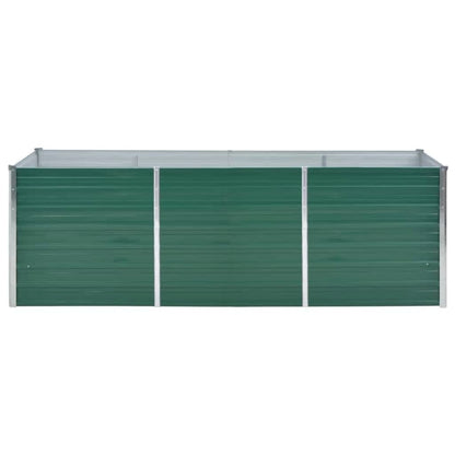 Canteiro elevado de jardim aço galvanizado 240x80x77 cm verde