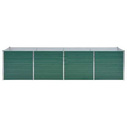 Canteiro elevado de jardim aço galvanizado 320x80x77cm verde