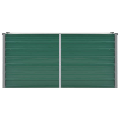 Canteiro elevado de jardim aço galvanizado 160x40x77 cm verde