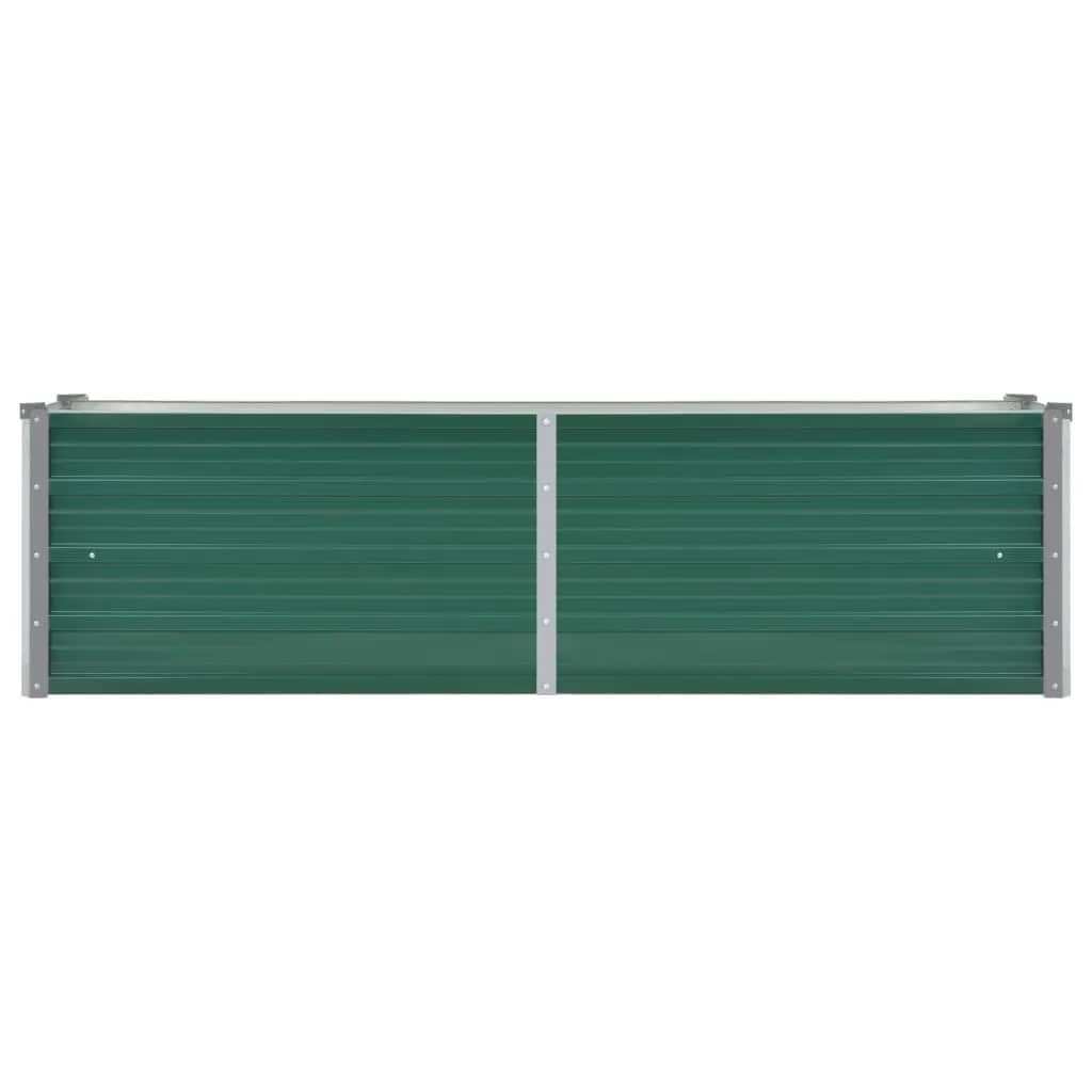 Canteiro elevado de jardim aço galvanizado 160x40x45 cm verde