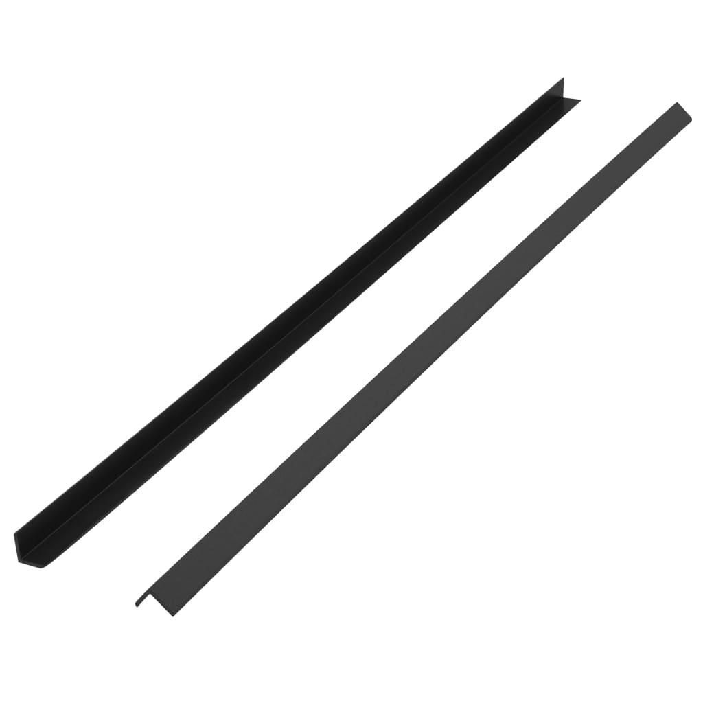 Perfis angulares p/ pavimento em WPC 5 pcs 170 cm preto