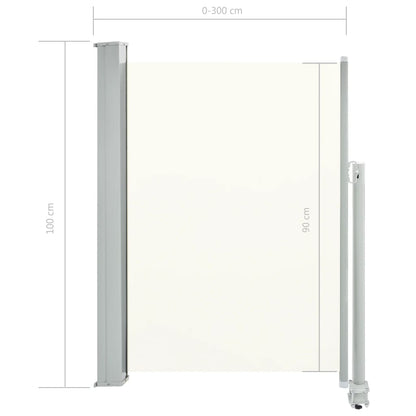 Toldo lateral retrátil para pátio 100x300 cm creme