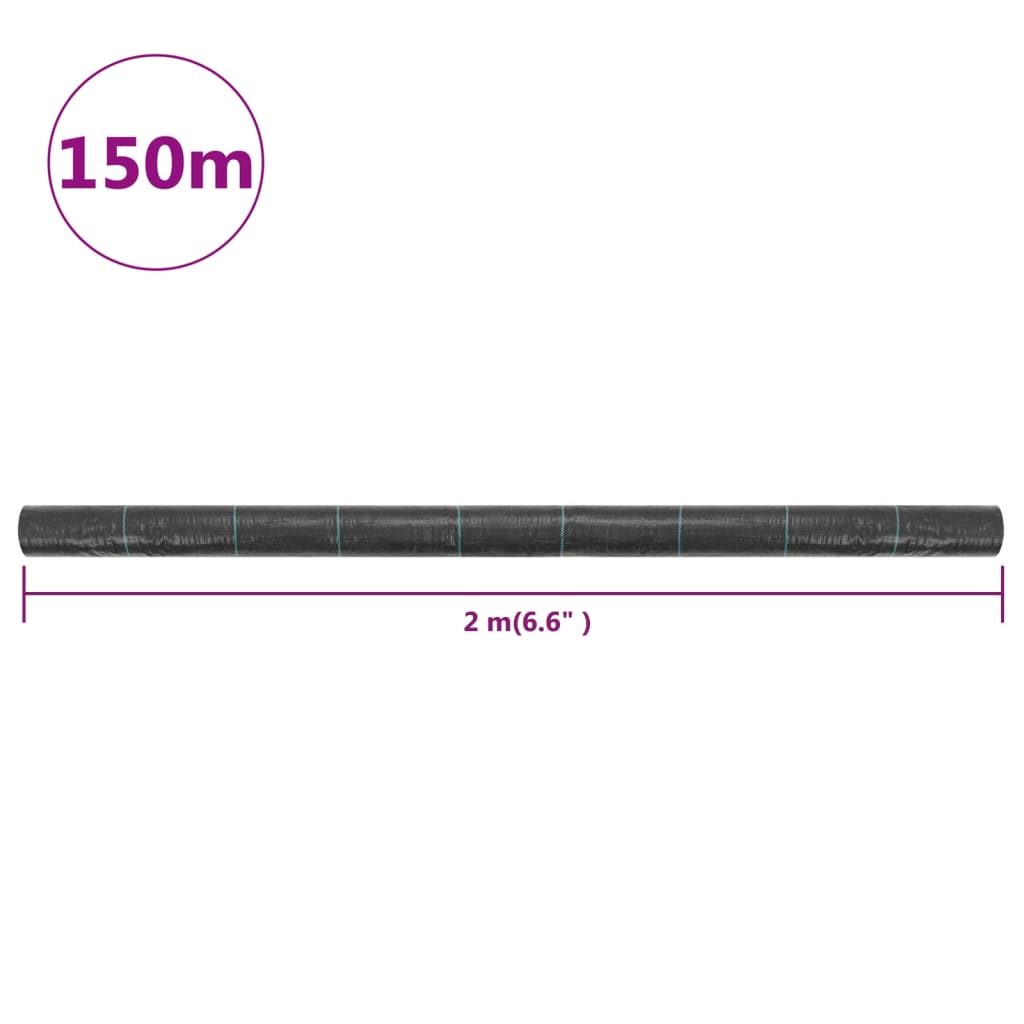 Malha anti-ervas PP 2x150 m preto