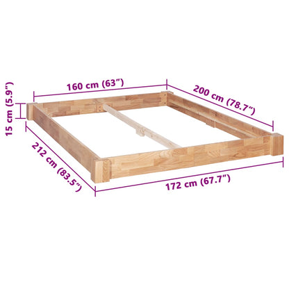 Estrutura de cama 160x200 cm madeira carvalho maciça
