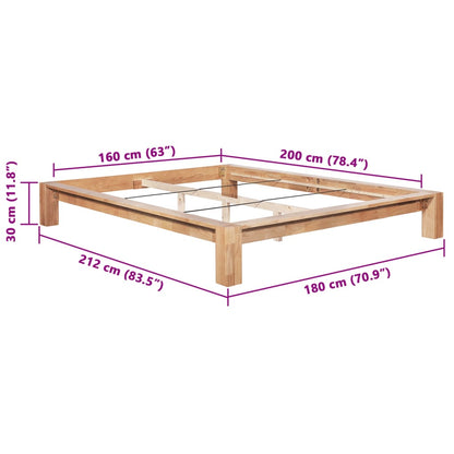 Estrutura de cama 160x200 cm madeira carvalho maciça