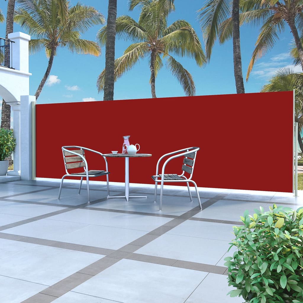 Toldo lateral retrátil 160 x 500 cm vermelho