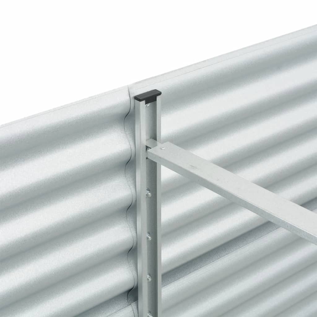 Canteiro elevado de jardim aço galvanizado 240x80x81cm prateado