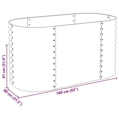 Canteiro elevado de jardim aço galvanizado 160x80x81cm prateado