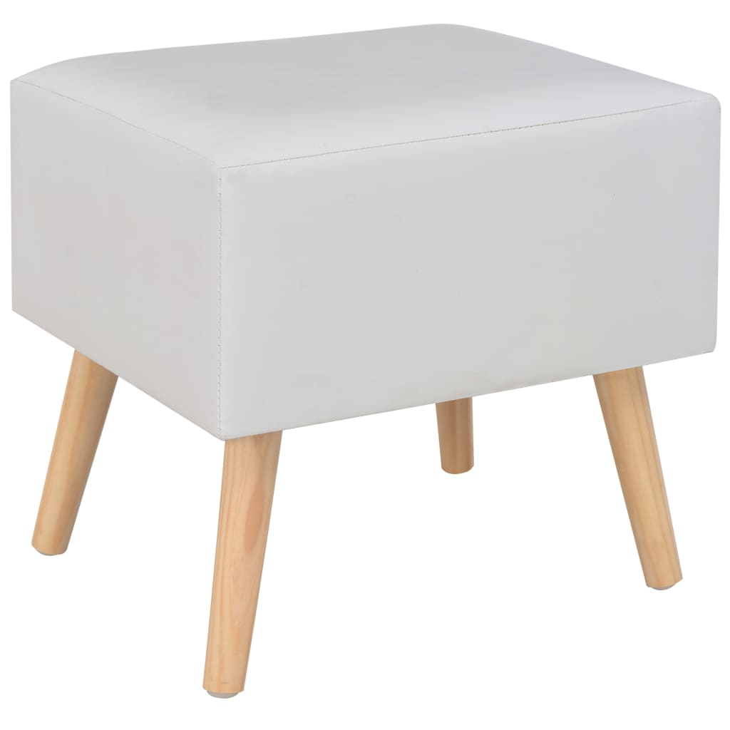 Mesa-de-cabeceira 40x35x40 cm couro artificial branco