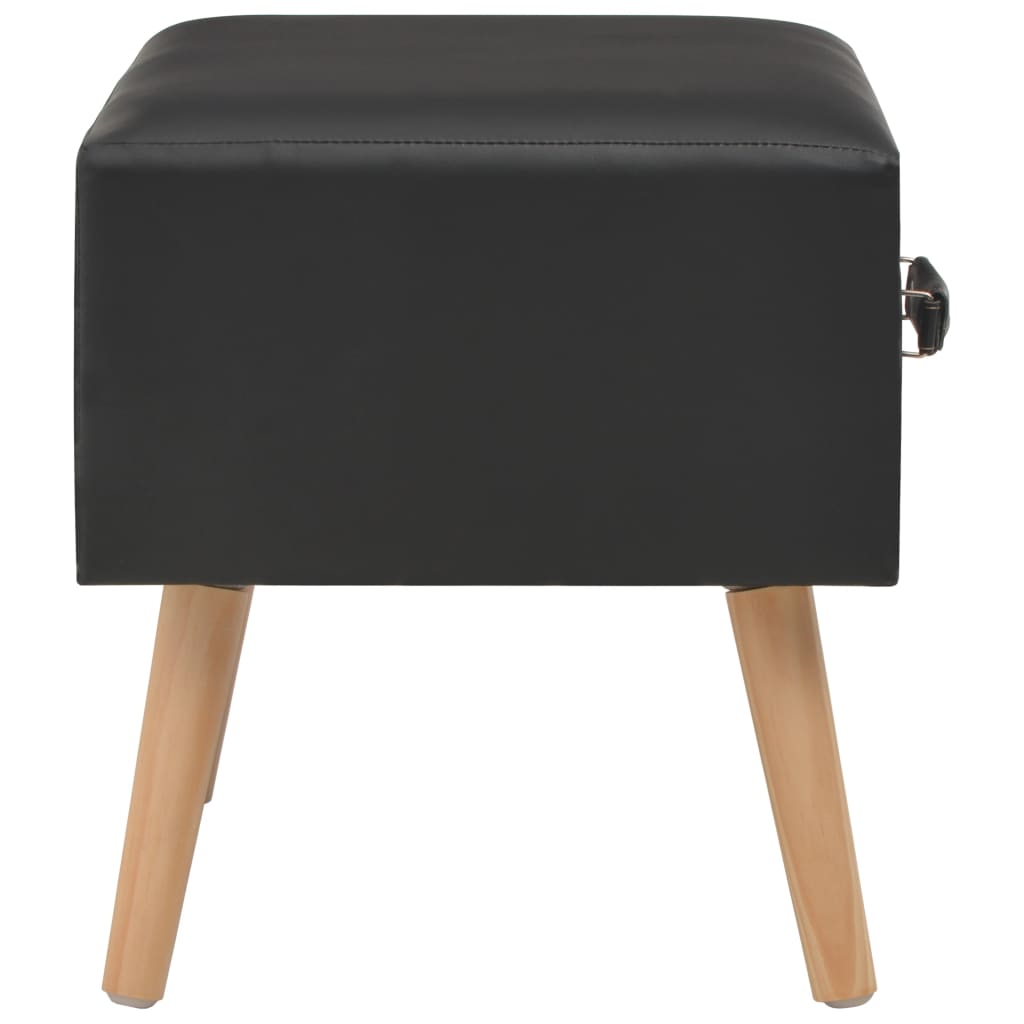 Mesa-de-cabeceira 40x35x40 cm couro artificial preto