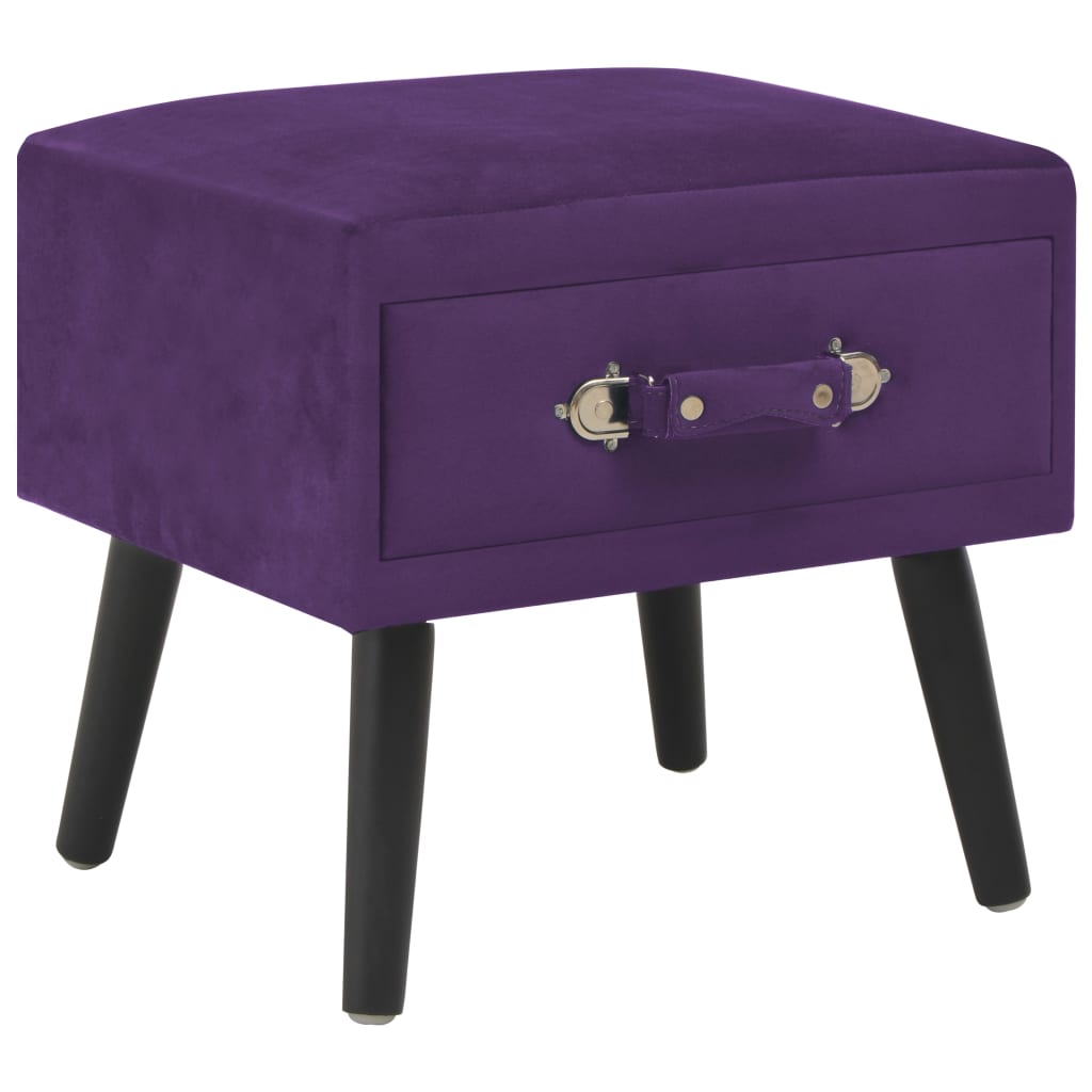 Mesa-de-cabeceira 40x35x40 cm veludo roxo escuro