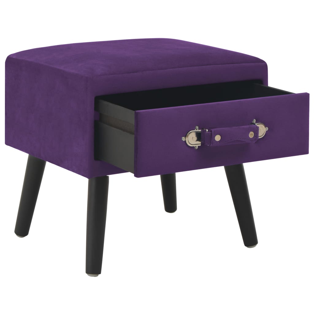 Mesa-de-cabeceira 40x35x40 cm veludo roxo escuro