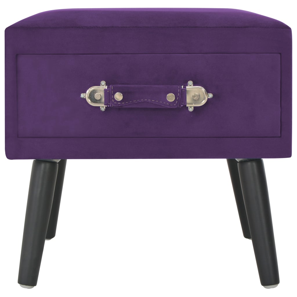 Mesa-de-cabeceira 40x35x40 cm veludo roxo escuro