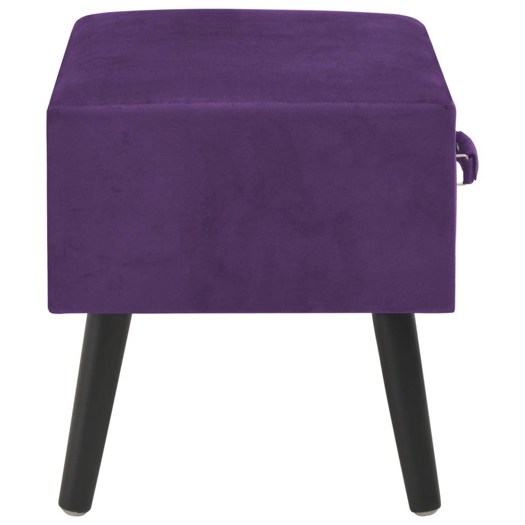 Mesa-de-cabeceira 40x35x40 cm veludo roxo escuro