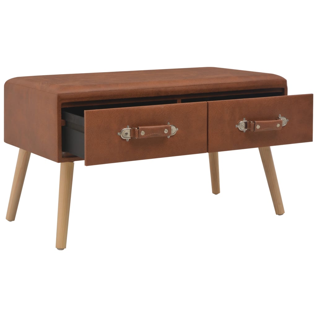 Mesa de centro 80x40x46 cm couro artificial castanho