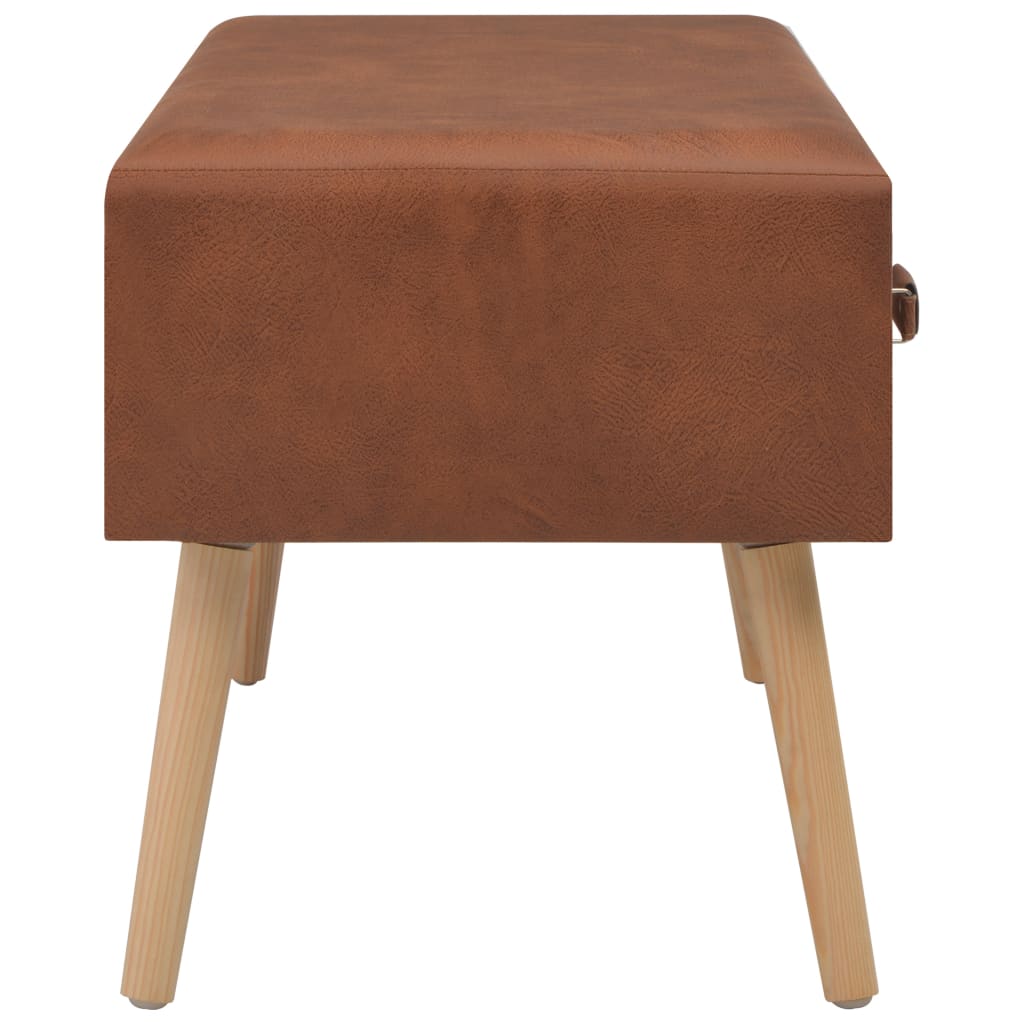 Mesa de centro 80x40x46 cm couro artificial castanho