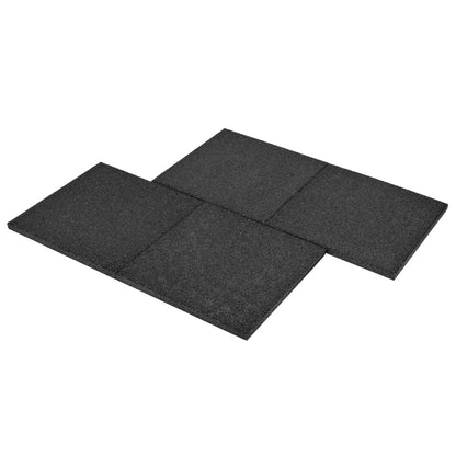 Ladrilhos proteção contra quedas 6 pcs borracha 50x50x3cm preto