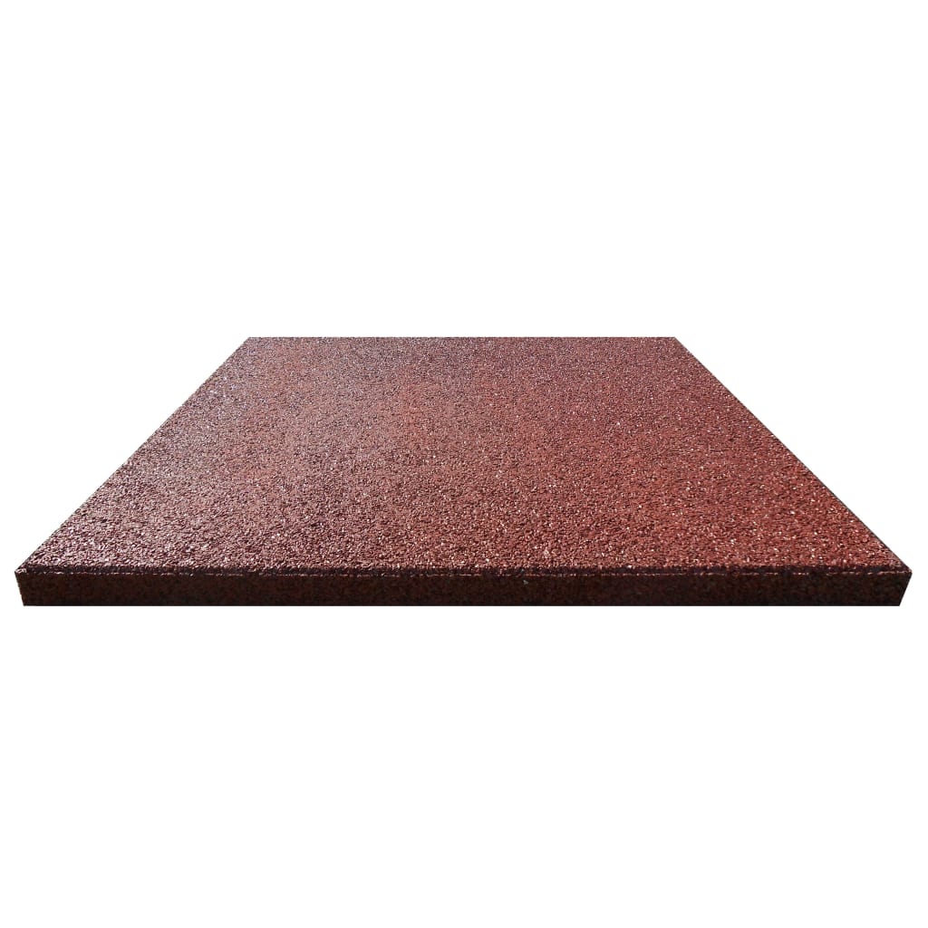 Ladrilhos prot. contra quedas 6 pcs borracha 50x50x3cm vermelho