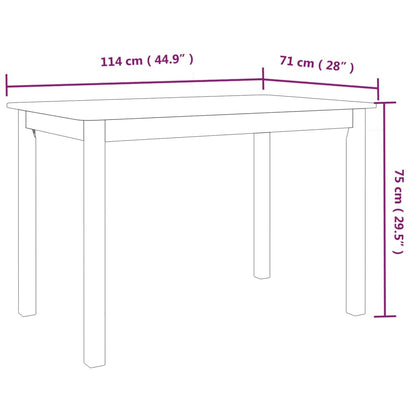 Mesa de jantar 114x71x75cm madeira de seringueira maciça branco