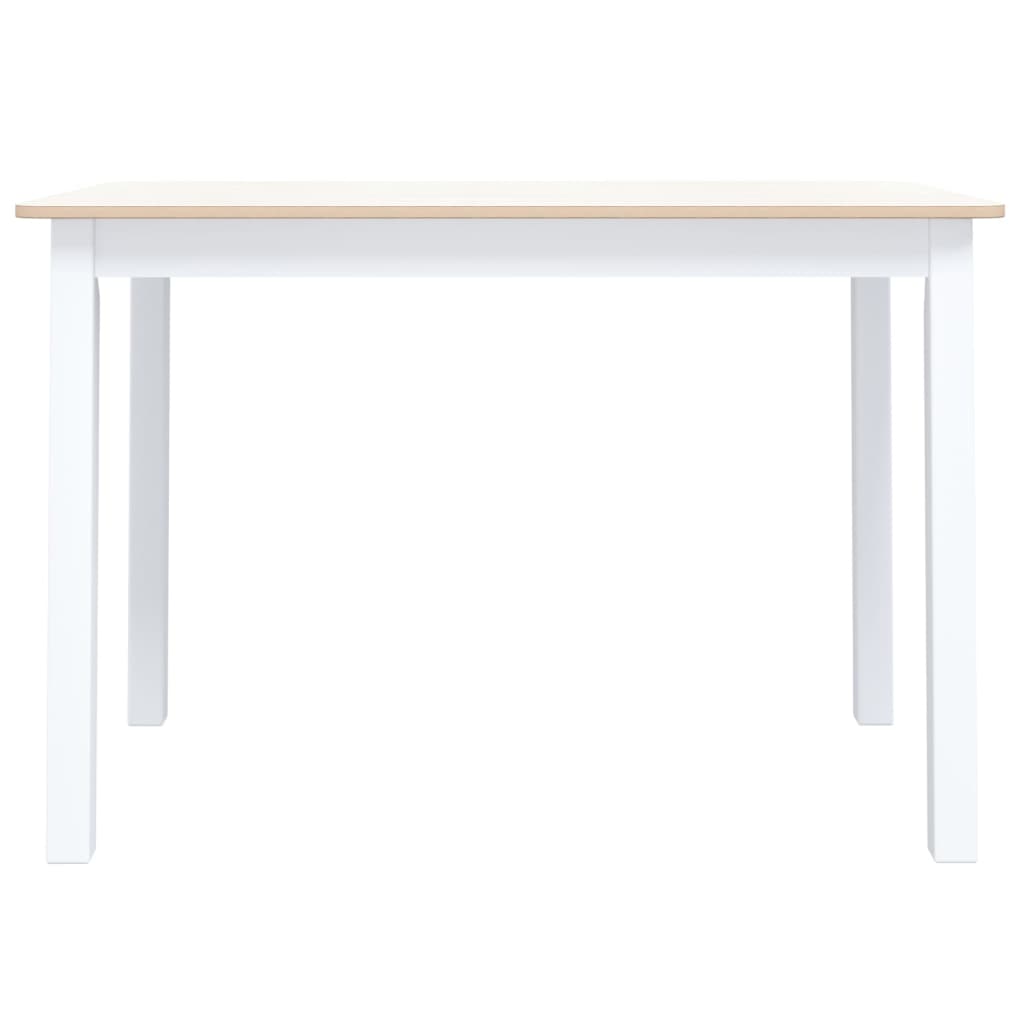 Mesa jantar 114x71x75cm madeira seringueira branco e castanho