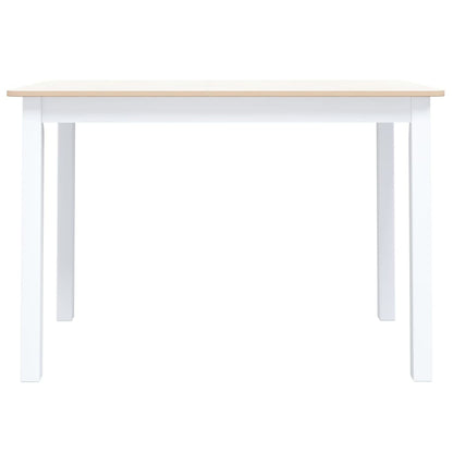 Mesa jantar 114x71x75cm madeira seringueira branco e castanho