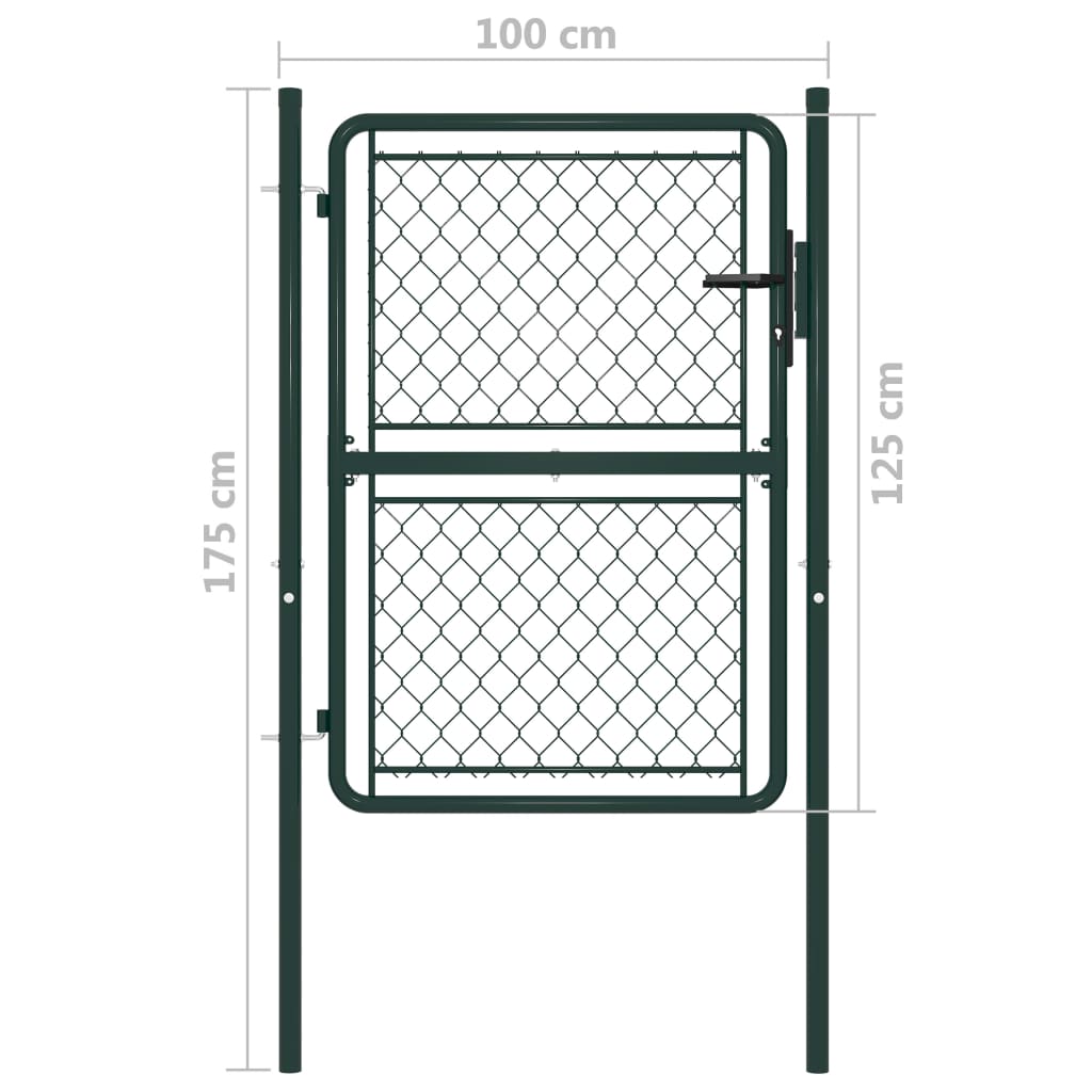 Portão de jardim 100x125 cm aço verde