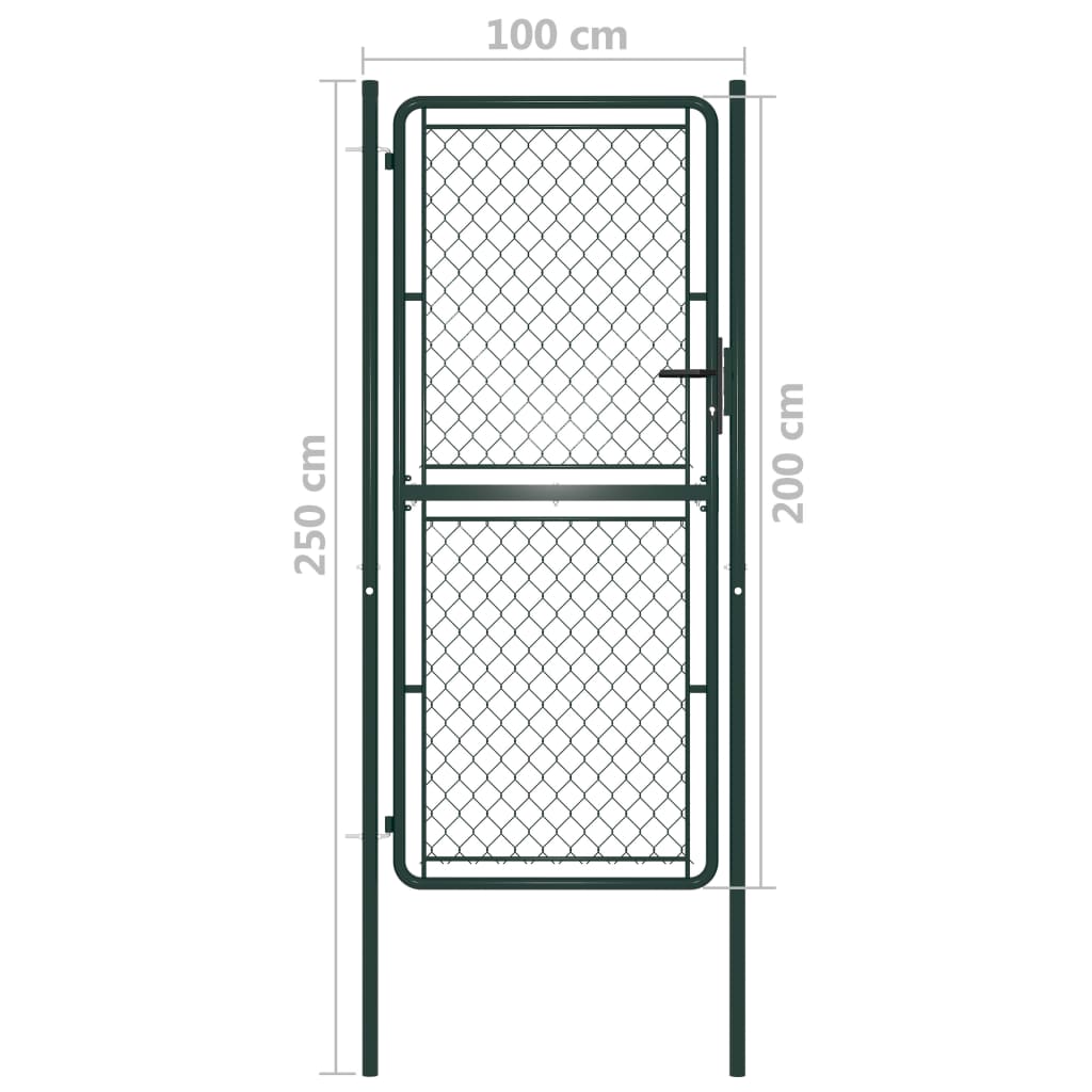 Portão de jardim 100x200 cm aço verde