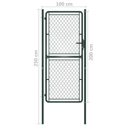 Portão de jardim 100x200 cm aço verde