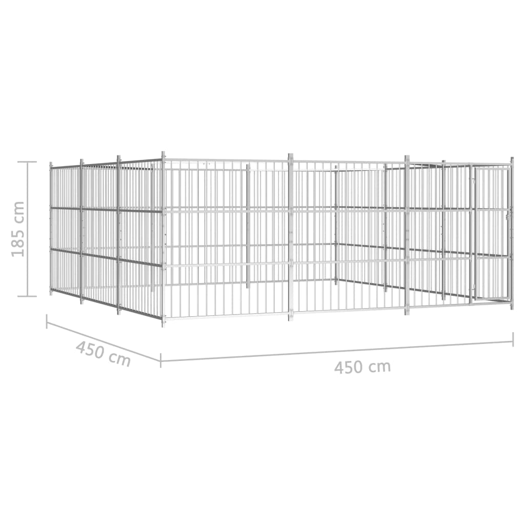 Canil de exterior 450x450x185 cm