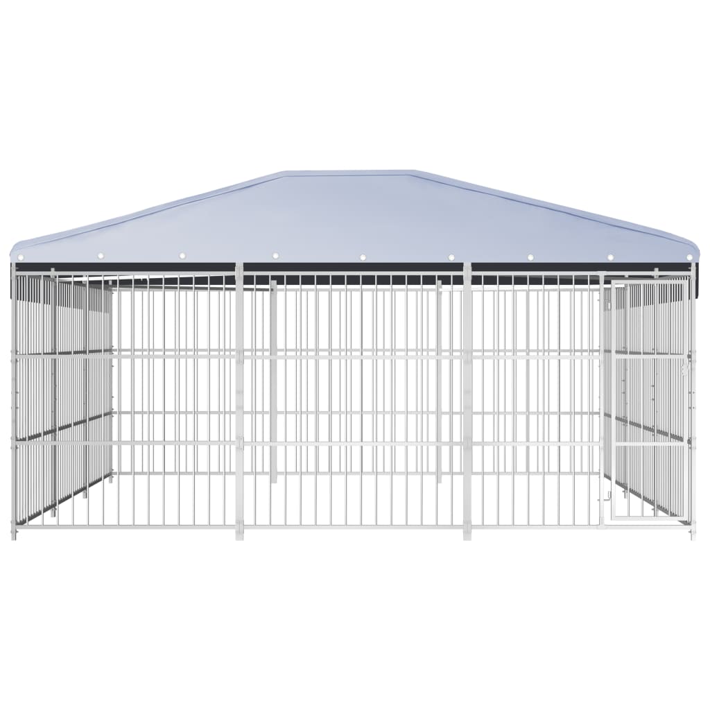 Canil de exterior com telhado 450x450x200 cm