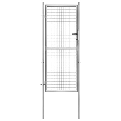 Portão de jardim em aço galvanizado 105x250 cm prateado