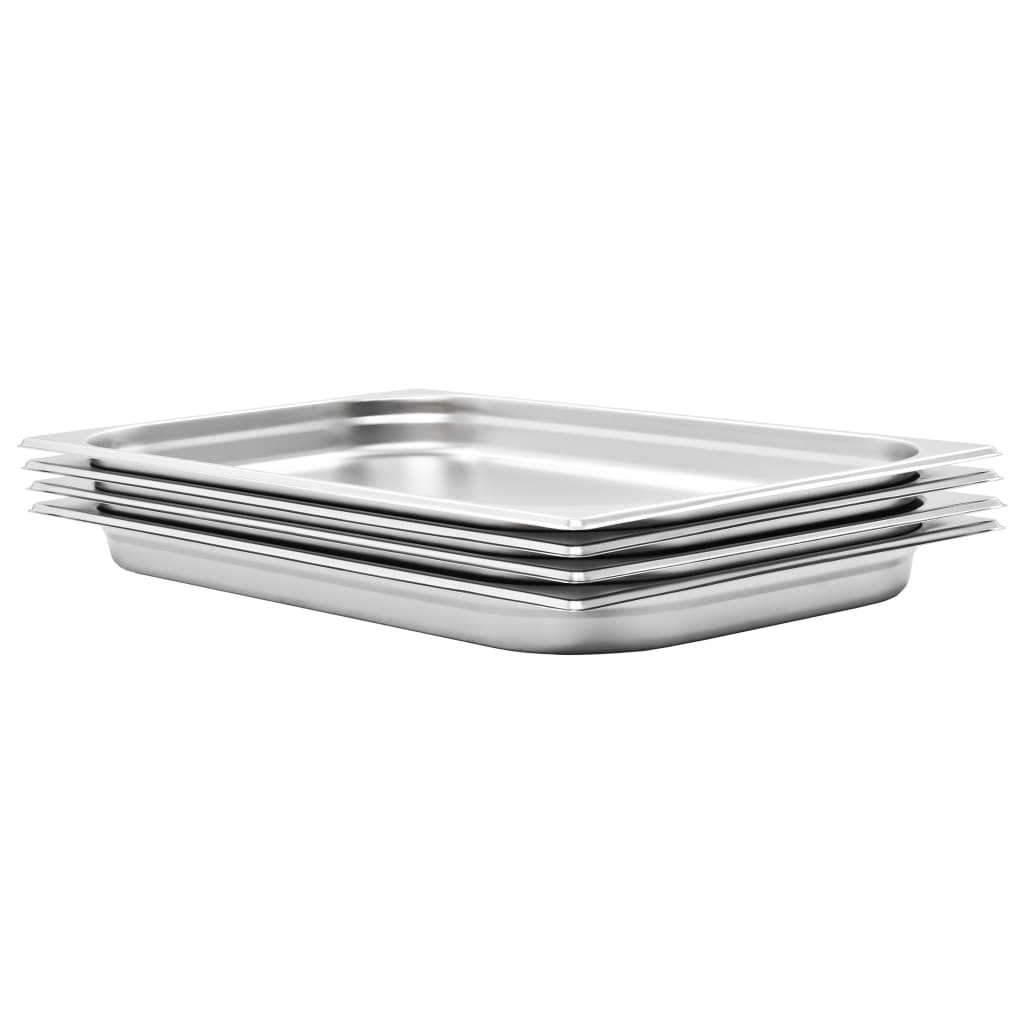 Recipientes gastronorm 4 pcs GN 1/1 40 mm aço inoxidável