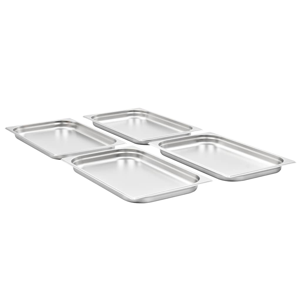 Recipientes gastronorm 4 pcs GN 1/1 40 mm aço inoxidável