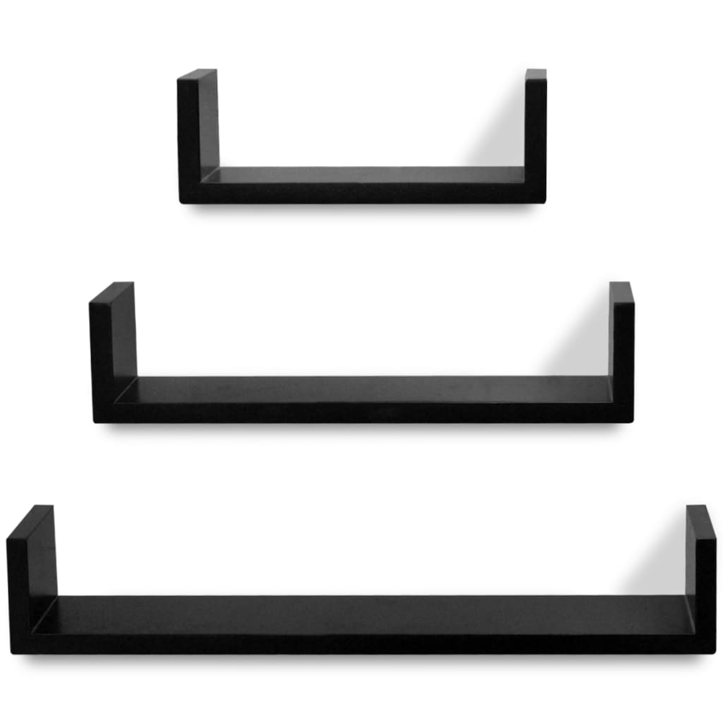 Prateleiras de parede 6 pcs preto