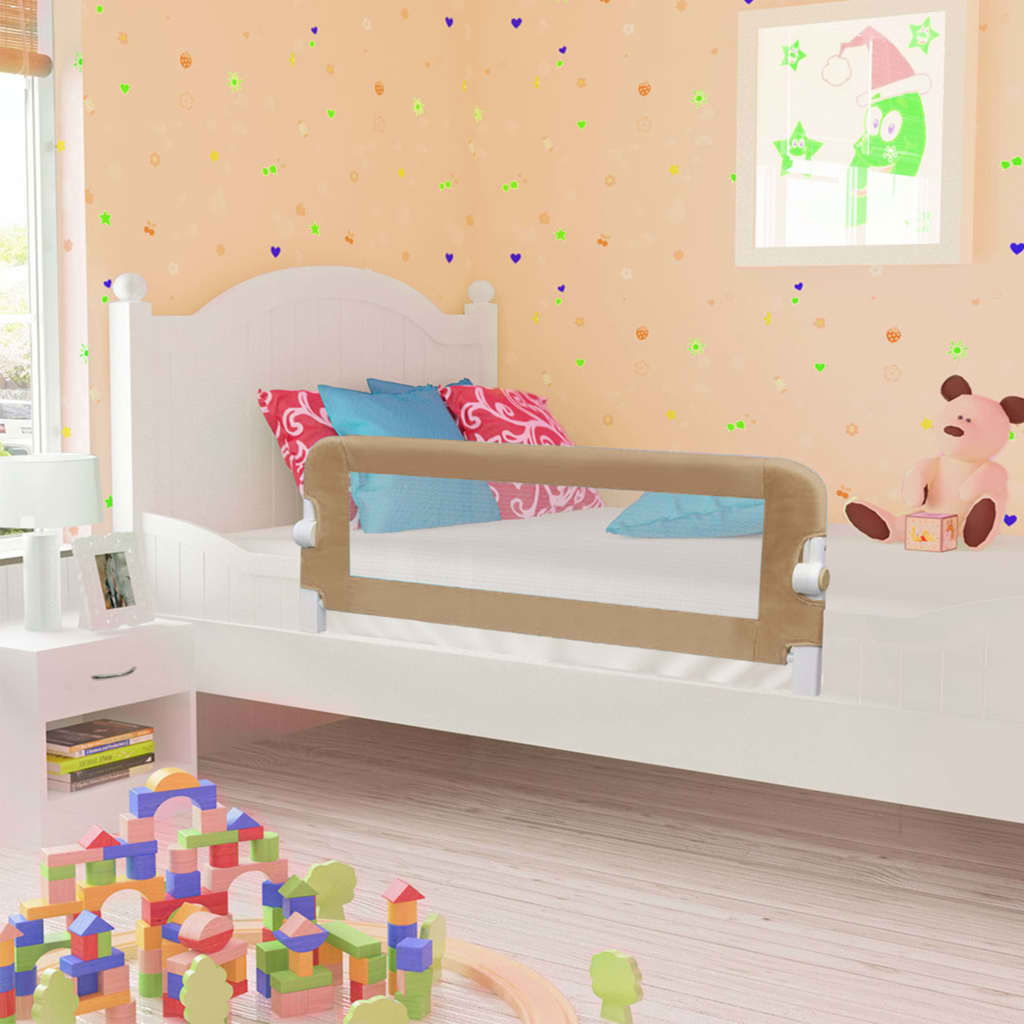 Barra segur. cama infantil 102x42cm poliéster cinza-acastanhado