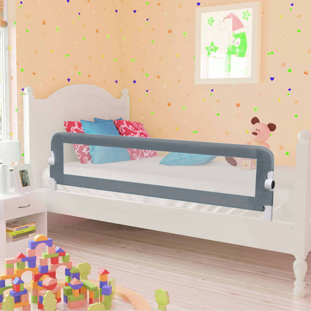 Barra de segurança p/ cama infantil 150x42cm poliéster cinzento