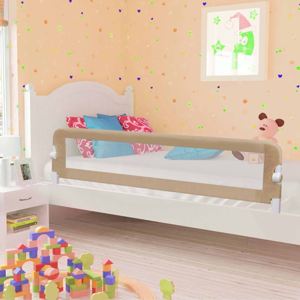 Barra segur. cama infantil 180x42cm poliéster cinza-acastanhado