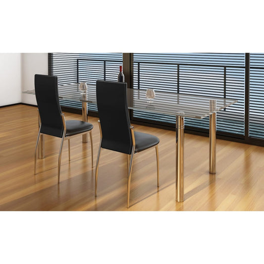 Cadeiras de jantar 2 pcs couro artificial preto