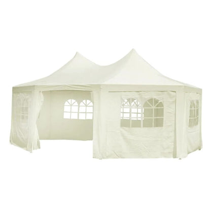 Tenda para festa, octagonal, branco creme 6 x 4,4 x 3,5 m