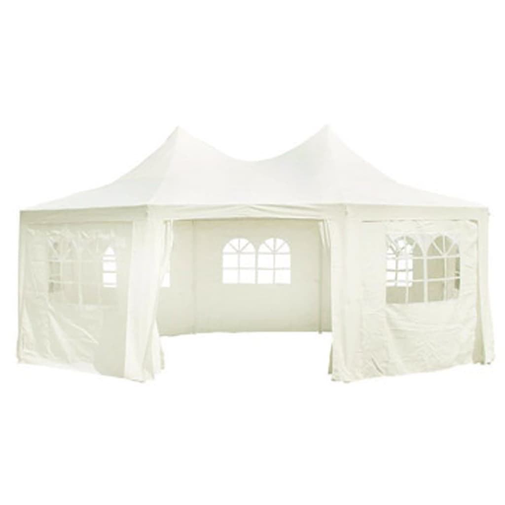 Tenda para festa, octagonal, branco creme 6 x 4,4 x 3,5 m