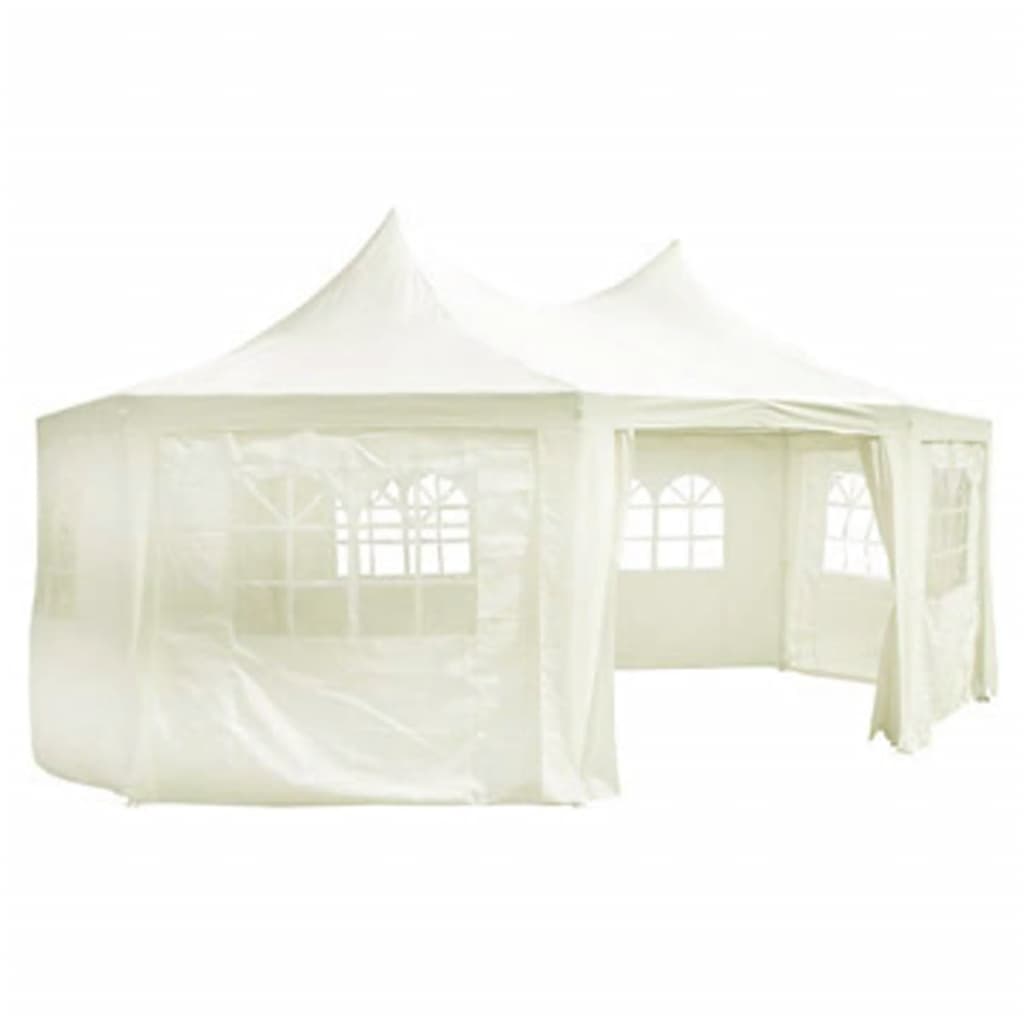 Tenda para festa, octagonal, branco creme 6 x 4,4 x 3,5 m