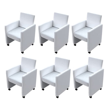 vidaXL Cadeiras de jantar 6 pcs couro artificial branco